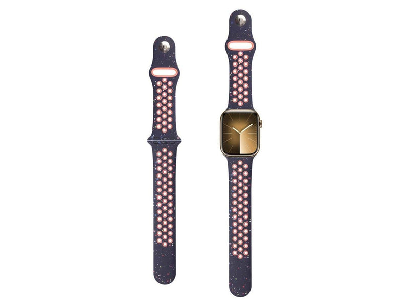 Lippa Apple Watch FLOUR Silicone Strap 42/44/45/49 - Dark Blue / Orange