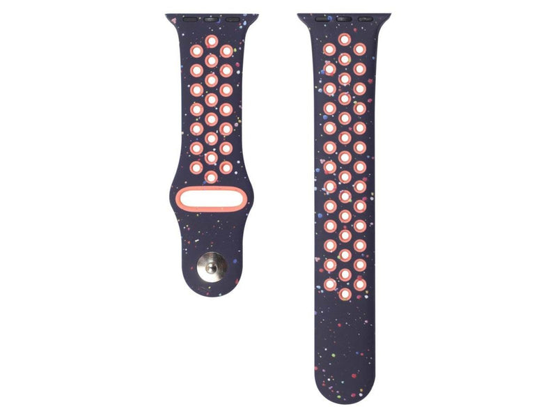 Lippa Apple Watch FLOUR Silicone Strap 42/44/45/49 - Dark Blue / Orange