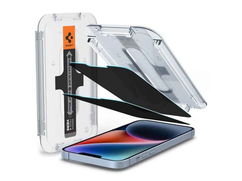 Spigen Glass tR EZ Fit Transparency Sensor Open Privacy 2 Pack - iPhone 16e/14/13/13 Pro