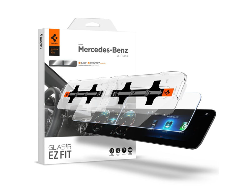 Spigen Mercedes Benz Glass tR EZ Fit Crystal Clear Screen Protector 2 Pack - A-Class 2021/2020