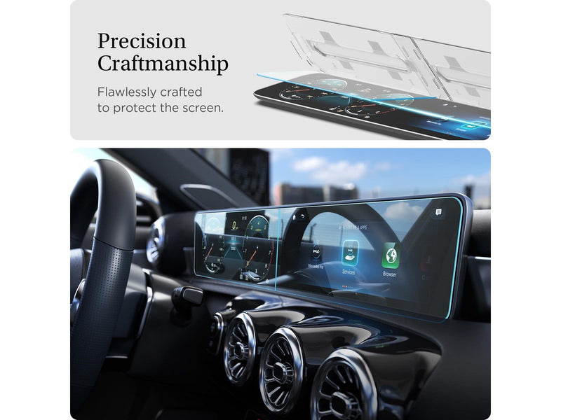 Spigen Mercedes Benz Glass tR EZ Fit Crystal Clear Screen Protector 2 Pack - A-Class 2021/2020