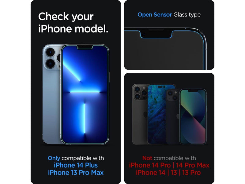 Spigen Glass tR EZ Fit HD open sensor 1 Pack - iPhone 14 Plus/13 Pro Max