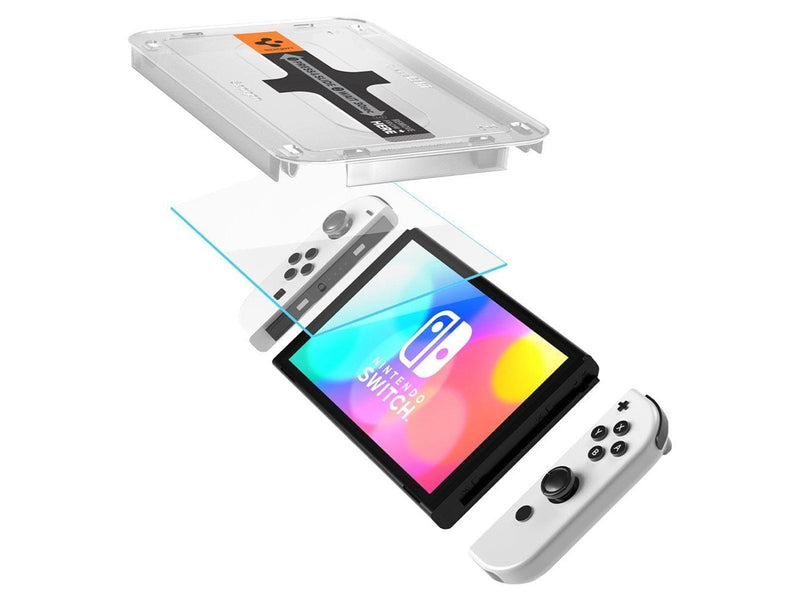 Spigen Glass tR EZ Fit 2 Pack - Nintendo Switch OLED - Miscellaneous Zubehör für Spielkonsole - Nintendo Switch OLED