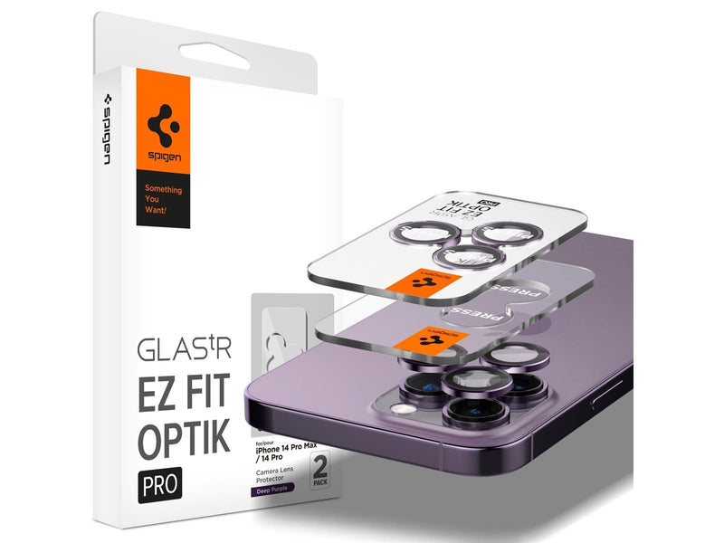 Spigen Glass EZ Fit Optik Pro 2 Pack - deep purple - iPhone 14 Pro/iPhone 14 Pro Max