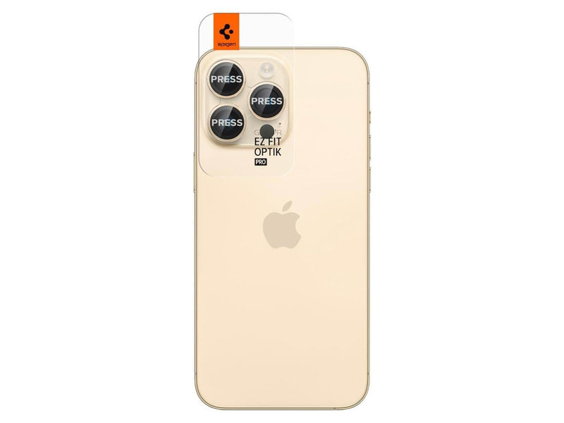 Spigen Glass EZ Fit Optik Pro 2 Pack - gold - iPhone 14 Pro/iPhone 14 Pro Max