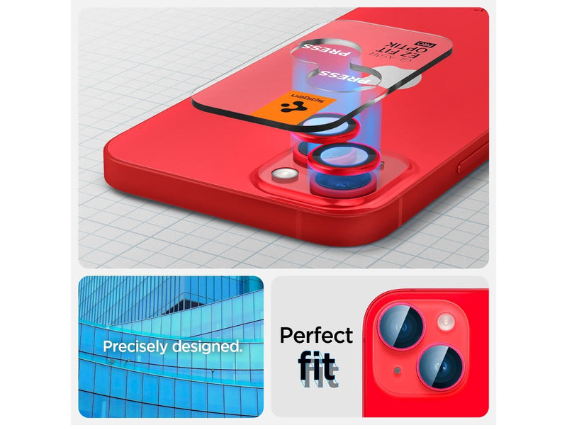 Spigen Glass EZ Fit Optik Pro 2 Pack - red - iPhone 14/14 Plus