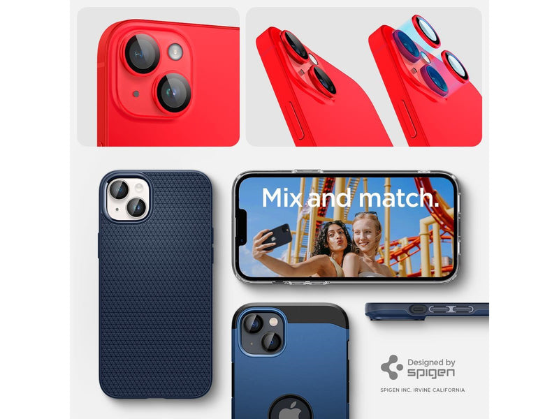Spigen Glass EZ Fit Optik Pro 2 Pack - red - iPhone 14/14 Plus