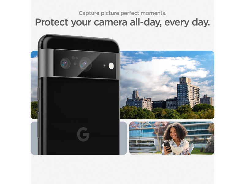 Spigen Glass tR EZ Fit Optik Black 2 Pack - Google Pixel 8