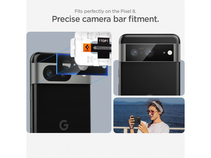 Spigen Glass tR EZ Fit Optik Black 2 Pack - Google Pixel 8