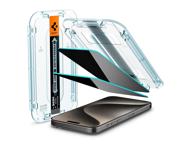 Spigen Glass tR EZ Fit HD Privacy 1 Pack - iPhone 15 Pro Max