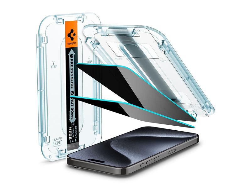 Spigen Glass tR EZ Fit HD Privacy 1 Pack - iPhone 15 Pro