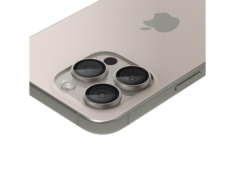 Spigen Glass tR EZ Fit Optik Pro 2 Pack - nature titanium - iPhone 15 Pro/15 Pro Max