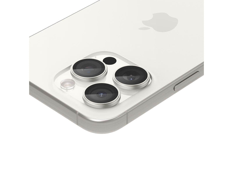Spigen Glass tR EZ Fit Optik Pro 2 Pack - white titanium - iPhone 15 Pro/15 Pro Max