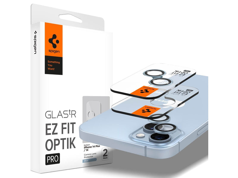 Spigen Glass tR EZ Fit Optik Pro 2 Pack - blue - iPhone 15/15 Plus/14/14 Plus