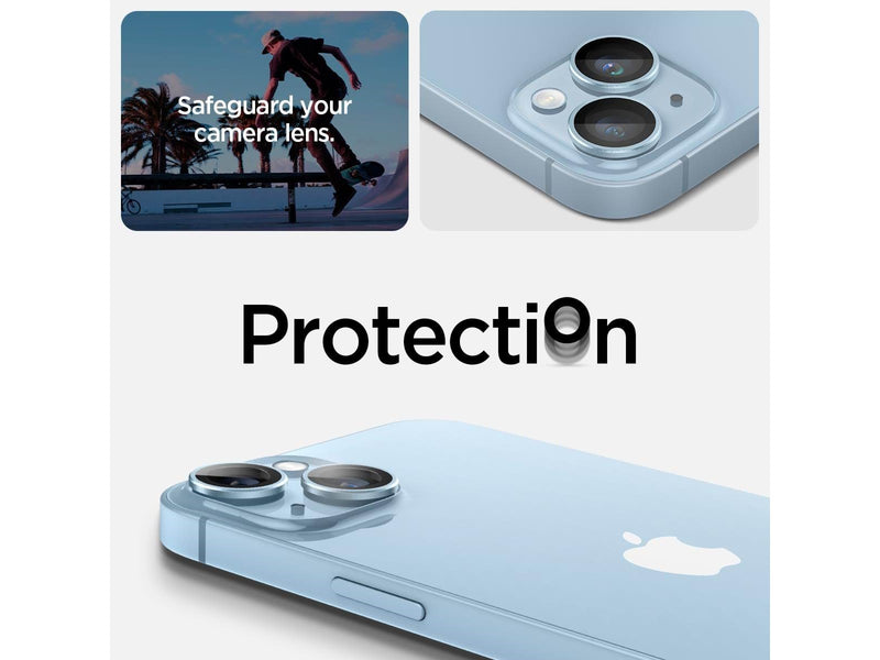 Spigen Glass tR EZ Fit Optik Pro 2 Pack - blue - iPhone 15/15 Plus/14/14 Plus