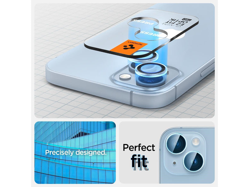 Spigen Glass tR EZ Fit Optik Pro 2 Pack - blue - iPhone 15/15 Plus/14/14 Plus