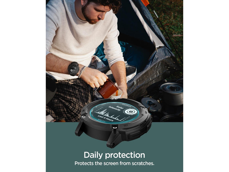 Spigen Glass tR EZ Fit 2 Pack - Garmin Instinct 2X Solar