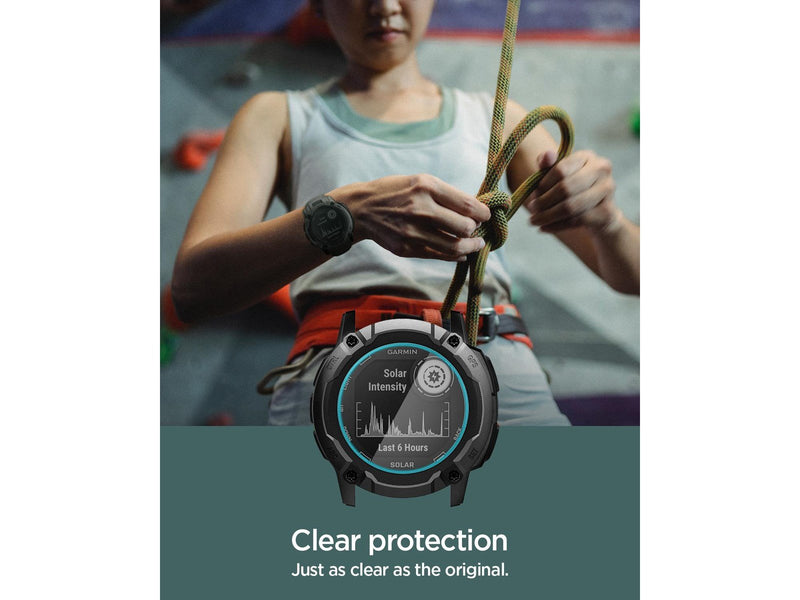 Spigen Glass tR EZ Fit 2 Pack - Garmin Instinct 2X Solar