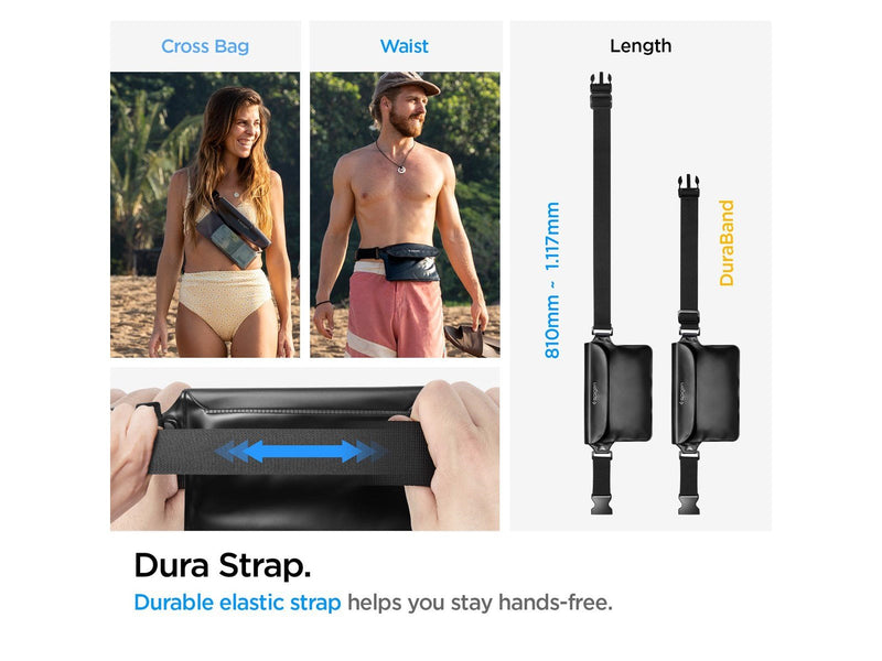 Spigen Aqua Shield WaterProof Waist Bag A620 2 Pack - black + transparent black