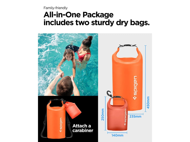 Spigen Aqua Shield WaterProof Dry Bag 20L + 2L A630 - sunset orange