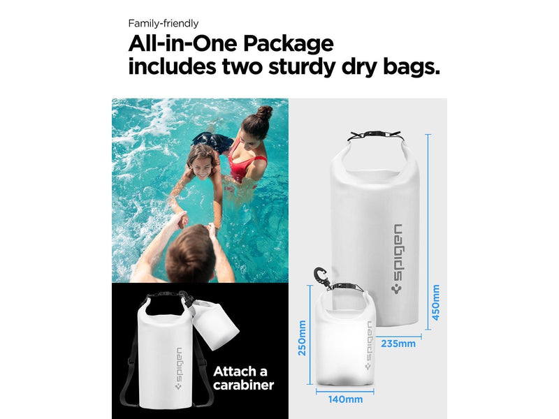 Spigen Aqua Shield WaterProof Dry Bag 20L + 2L A630 - snow white