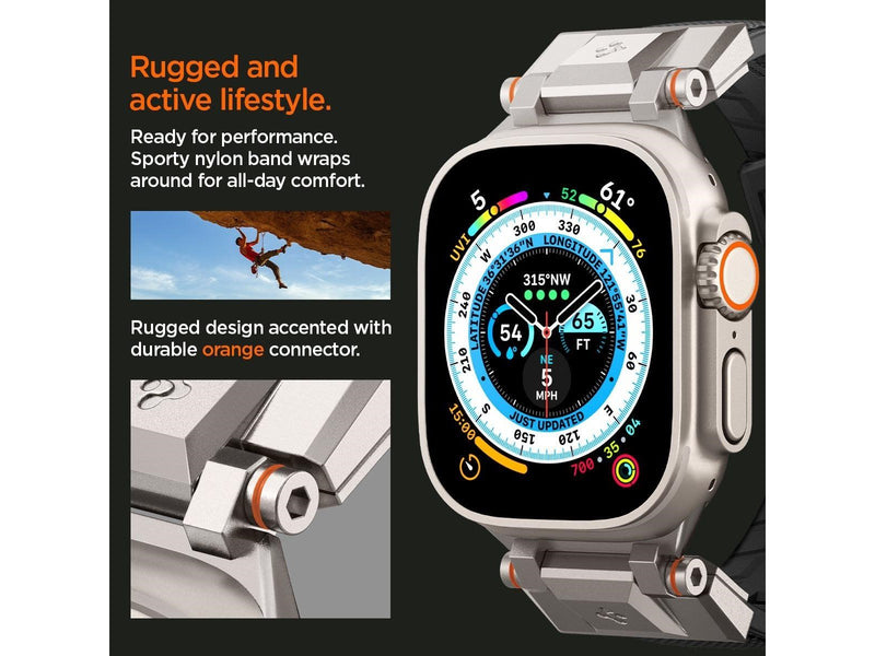 Spigen Dura Pro Armor Band - black - Apple Watch 49mm/45mm/44mm/42mm