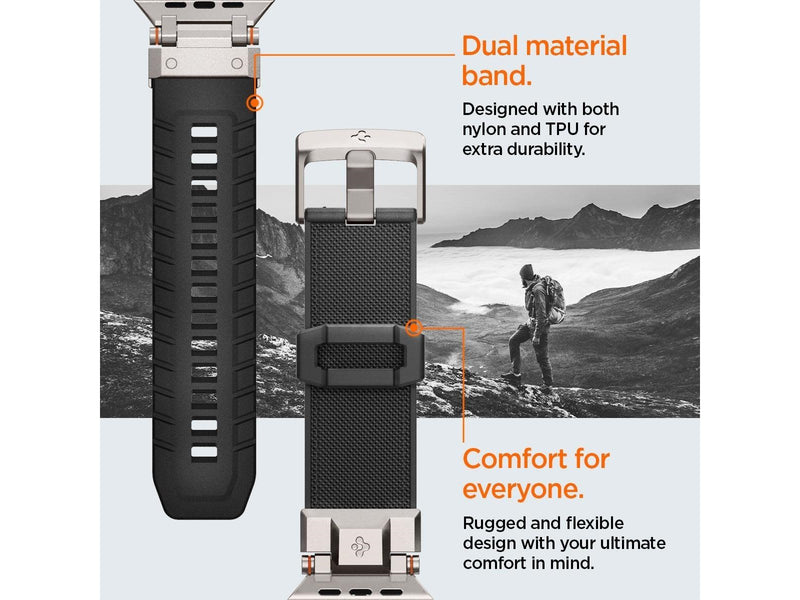 Spigen Dura Pro Armor Band - black - Apple Watch 49mm/45mm/44mm/42mm