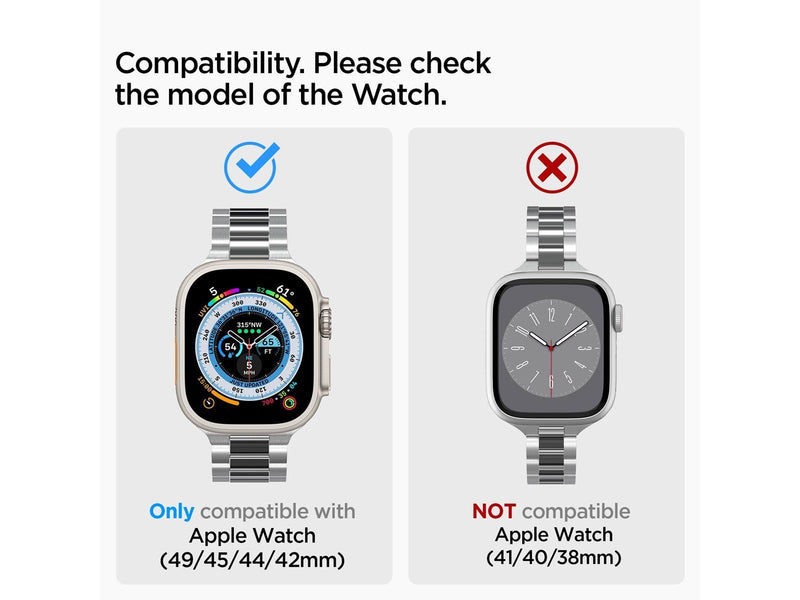 Spigen Modern Fit 316L Band - silver - Apple Watch 49mm/45mm/44mm/42mm
