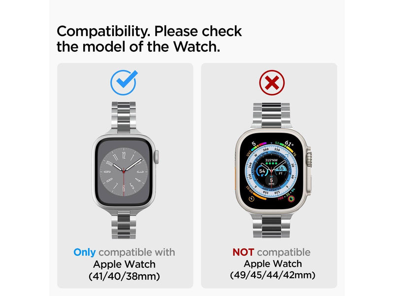 Spigen Modern Fit 316L Band - silver - Apple Watch 41mm/40mm/38mm