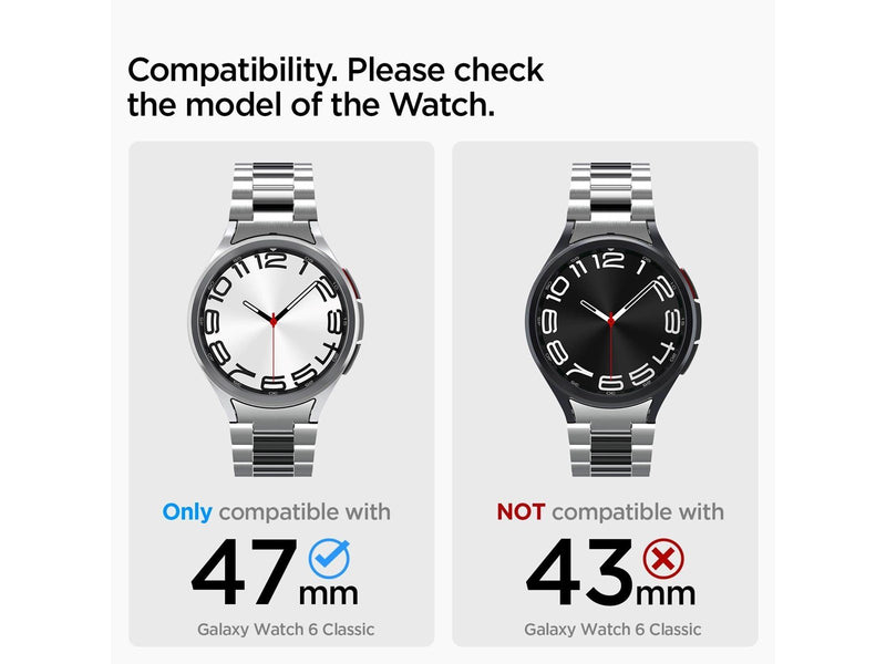 Spigen Modern Fit 316L Band - silver - Samsung Galaxy Watch6 Classic 47mm