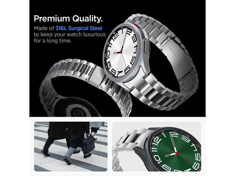 Spigen Modern Fit 316L Band - silver - Samsung Galaxy Watch6 Classic 47mm