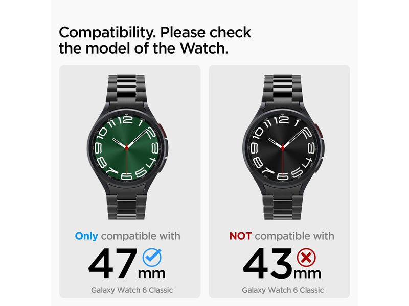 Spigen Modern Fit 316L Band - black - Samsung Galaxy Watch6 Classic 47mm