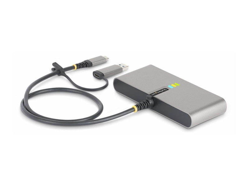 StarTech.com 2-Port USB-C/USB-A Hub with GbE and RS232 Serial 2x USB-A - hub - 2 ports USB-Hubs - 2 - Grau