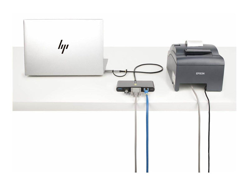 StarTech.com 2-Port USB-C/USB-A Hub with GbE and RS232 Serial 2x USB-A - hub - 2 ports USB-Hubs - 2 - Grau