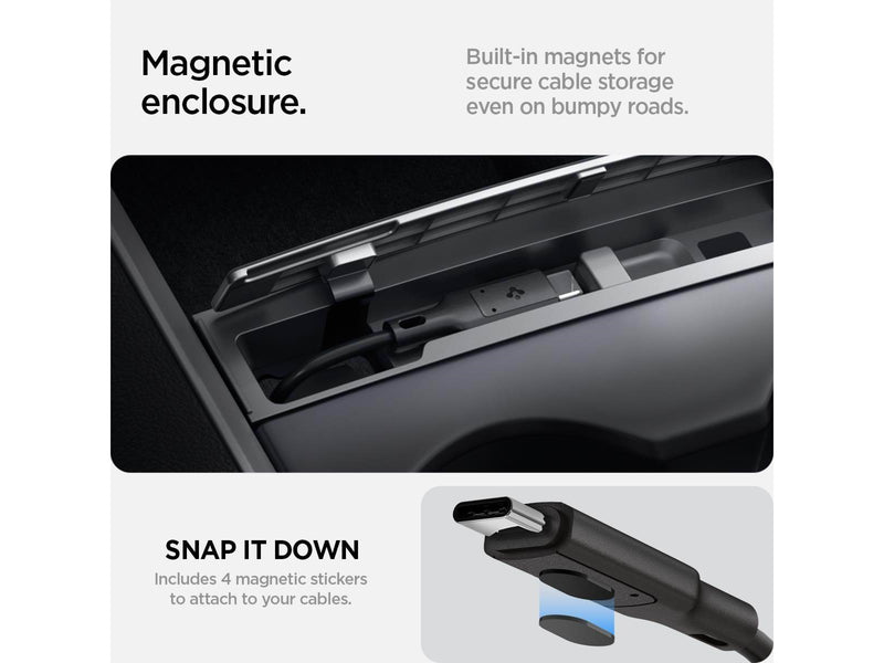 Spigen Tesla Cable Organizer Station - black - Tesla Model Y/3