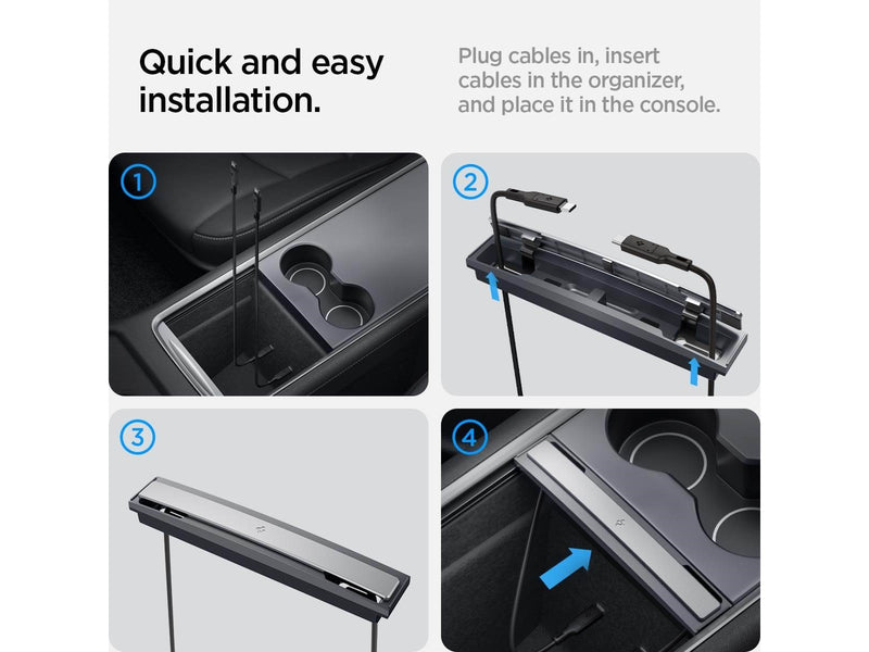 Spigen Tesla Cable Organizer Station - black - Tesla Model Y/3