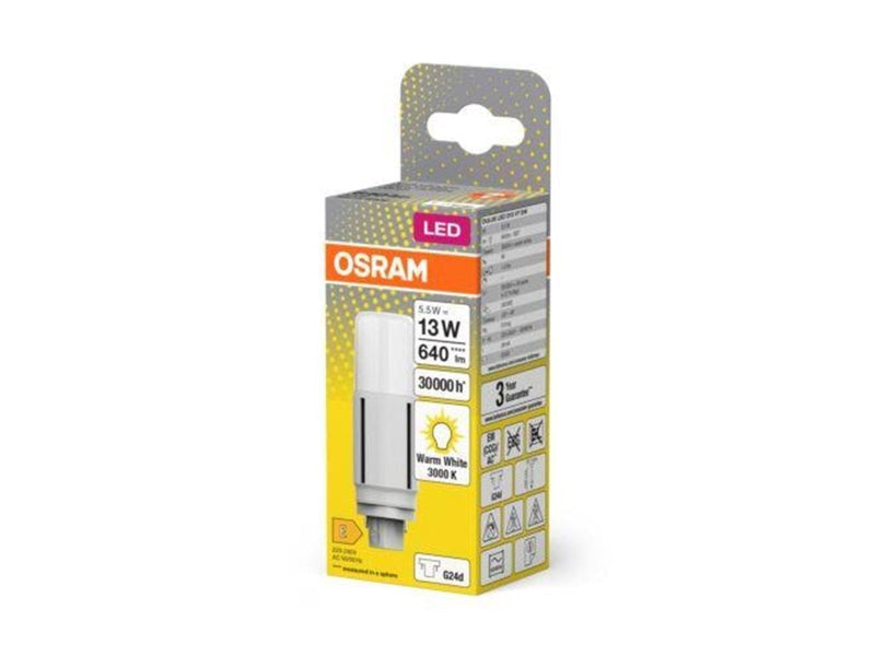 Osram LED-Lampe DULUX LED D vertical 5.5W/830 (13W) G24D-1 EM/230V G24d-1
