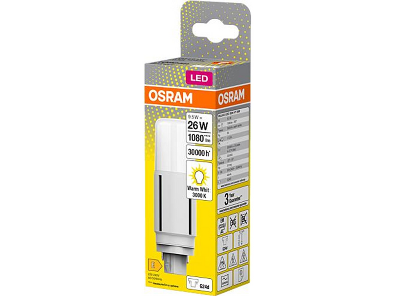 Osram LED-Lampe DULUX LED D vertical 9.5W/830 (26W) G24D-3 EM/230V G24d-3