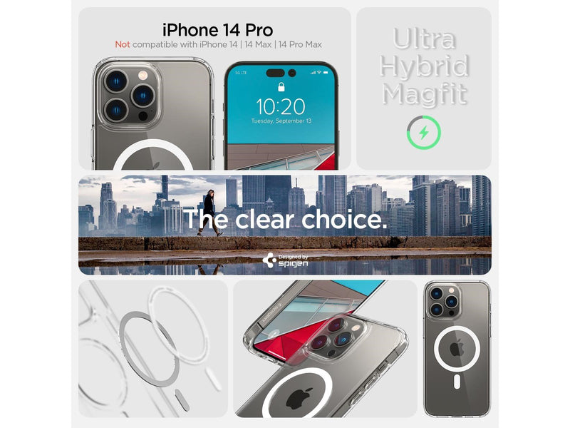Spigen Crystal Hybrid MagSafe - white - iPhone 14 Pro