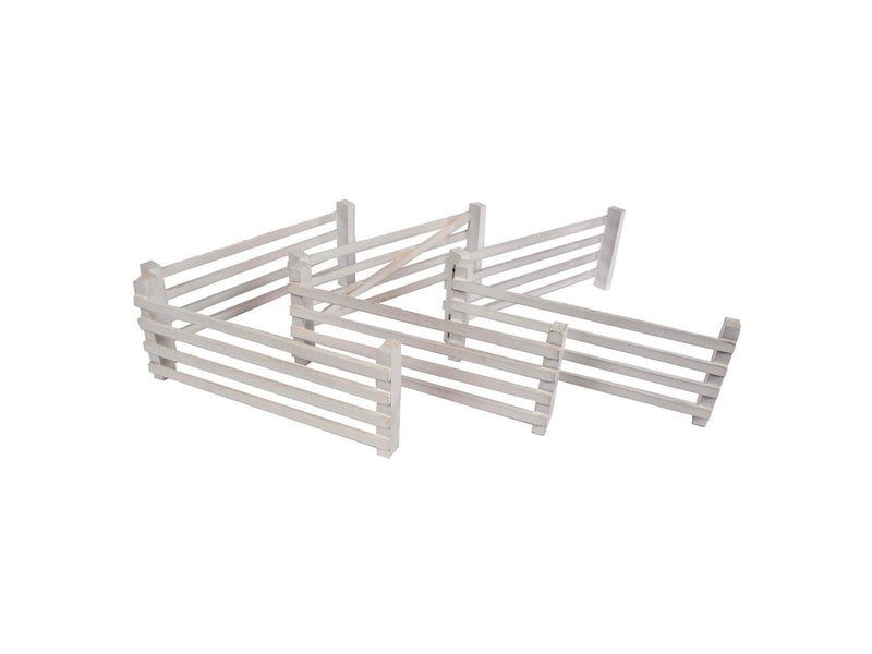 Kids Globe 6 Wooden Fences 1:24 White
