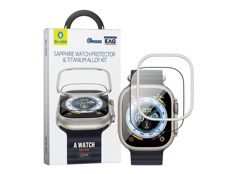 Blueo Sapphire And Titanium Alloy Tempered Glass Protector Kit - Apple Watch Ultra2/Ultra 49mm