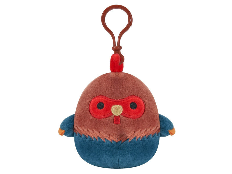 Squishmallows  Brown and Blue Rooster - 9 cm P15 Clip On