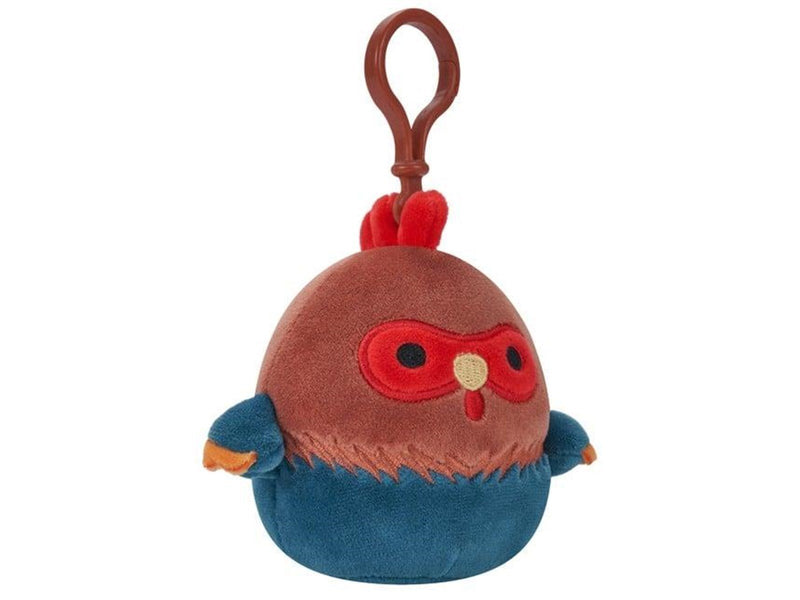 Squishmallows  Brown and Blue Rooster - 9 cm P15 Clip On