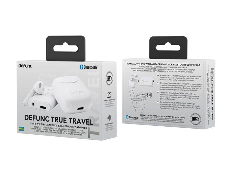 defunc TRUE TRAVEL Wireless BT Earbuds White