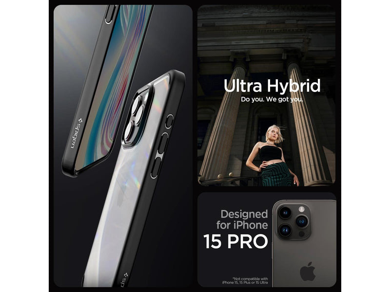Spigen Crystal Hybrid - matte black - iPhone 15 Pro