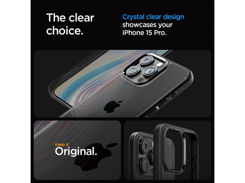 Spigen Crystal Hybrid - matte black - iPhone 15 Pro