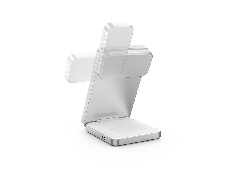 Mobile Origin Qi2 CompactStand 3in1 - white/silver