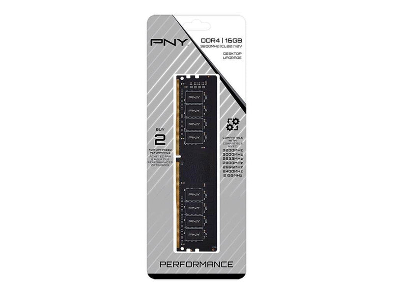 PNY - DDR4 - module - 16 GB - DIMM 288-pin - 3200 MHz / PC4-25600 - unbuffered
