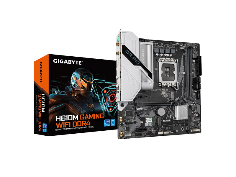 GIGABYTE H610M GAMING WIFI DDR4 Mainboard - Intel H610 - Intel LGA1700 socket - DDR4 RAM - Micro-ATX