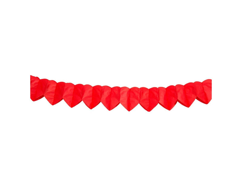 Folat BV Paper Mini Garland - Red Heart 2mtr.
